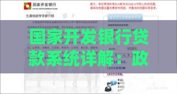 国家开发银行贷款系统详解：政策、申请与常见问题