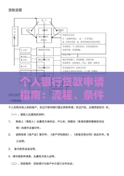 个人银行贷款申请指南：流程、条件及注意事项