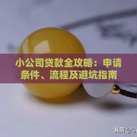 小公司贷款全攻略：申请条件、流程及避坑指南
