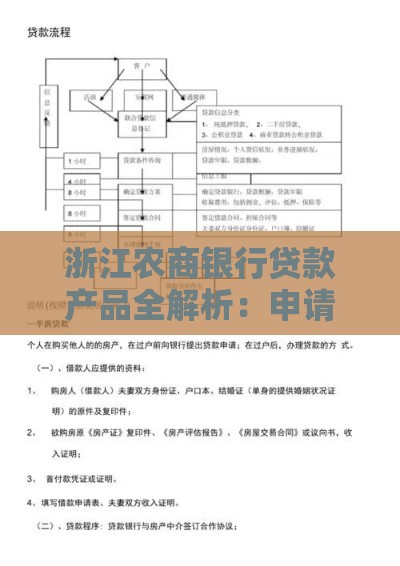 浙江农商银行贷款产品全解析:申请条件与流程指南 浙江农商银行贷款产品全解析:申请条件与流程指南