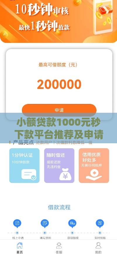 小额贷款1000元秒下款平台推荐及申请攻略
