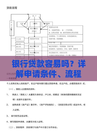 银行贷款容易吗？详解申请条件、流程及避坑指南