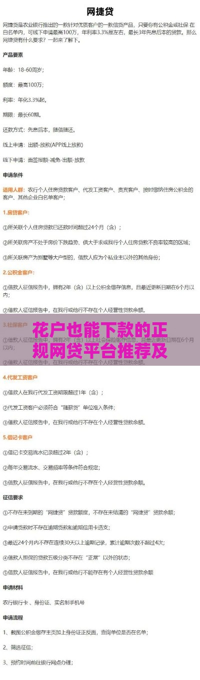 花户也能下款的正规网贷平台推荐及申请攻略 花户也能下款的正规网贷平台推荐及申请攻略