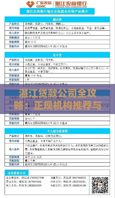 湛江贷款公司全攻略：正规机构推荐与申请指南