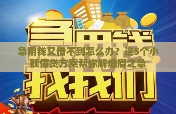 急用钱又借不到怎么办？这5个小额信贷方案帮你解燃眉之急