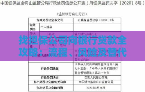 找担保公司向银行贷款全攻略：流程、风险及替代方案解析