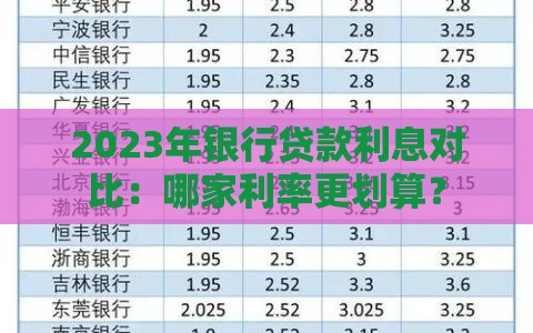 2023年银行贷款利息对比：哪家利率更划算？