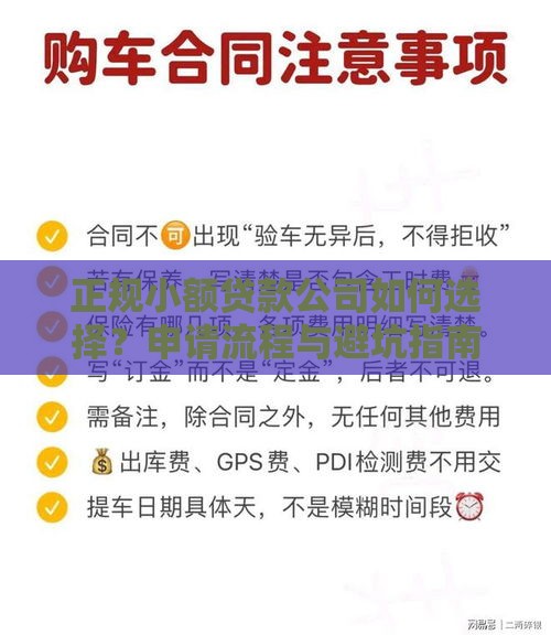 正规小额贷款公司如何选择？申请流程与避坑指南