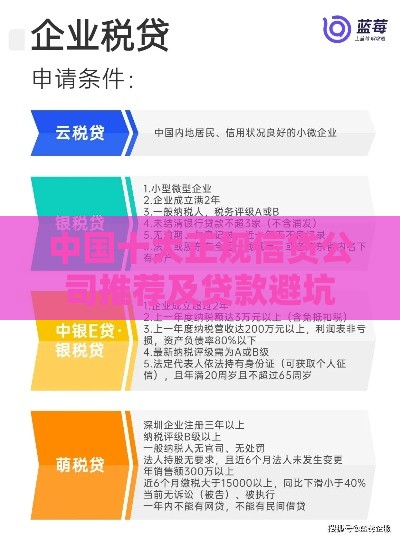 中国十大正规信贷公司推荐及贷款避坑指南