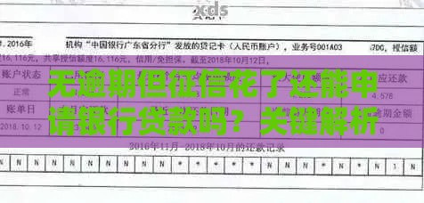 无逾期但征信花了还能申请银行贷款吗？关键解析