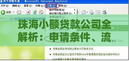 珠海小额贷款公司全解析：申请条件、流程及注意事项指南