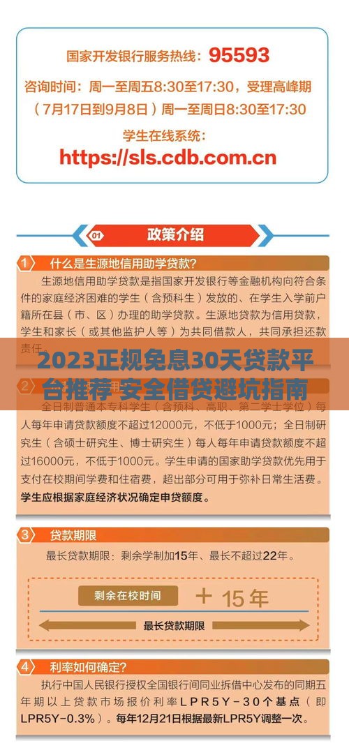 2023正规免息30天贷款平台推荐 安全借贷避坑指南