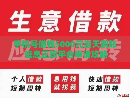 手机号借钱5000元当天到账 低息正规平台申请攻略