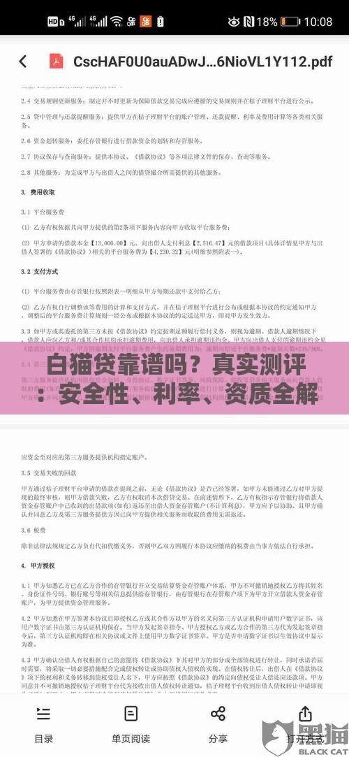 白猫贷靠谱吗？真实测评：安全性、利率、资质全解析