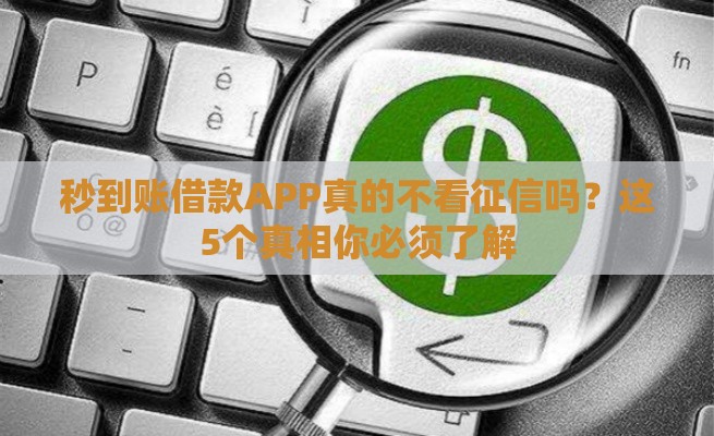 秒到账借款APP真的不看征信吗？这5个真相你必须了解