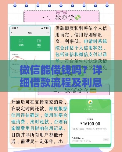 微信能借钱吗？详细借款流程及利息解析