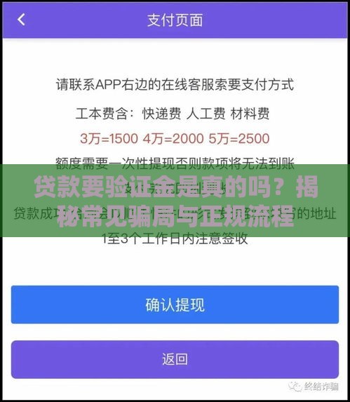 贷款要验证金是真的吗？揭秘常见骗局与正规流程