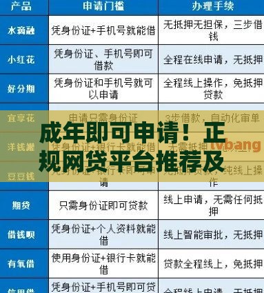 成年即可申请！正规网贷平台推荐及避坑指南（附快速到账攻略）