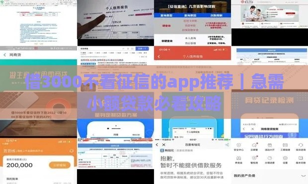 借3000不看征信的app推荐｜急需小额贷款必看攻略