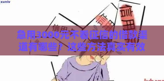 急用3000元不看征信的借款渠道有哪些？这些方法真实有效