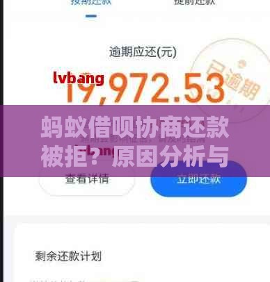 蚂蚁借呗协商还款被拒？原因分析与应对策略