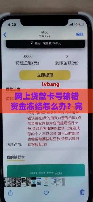 网上贷款卡号输错资金冻结怎么办？完整解决方案