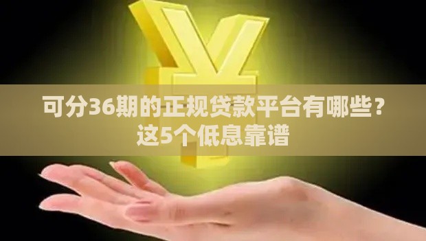 可分36期的正规贷款平台有哪些？这5个低息靠谱