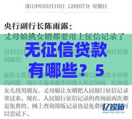 无征信贷款有哪些？5种真实渠道及注意事项