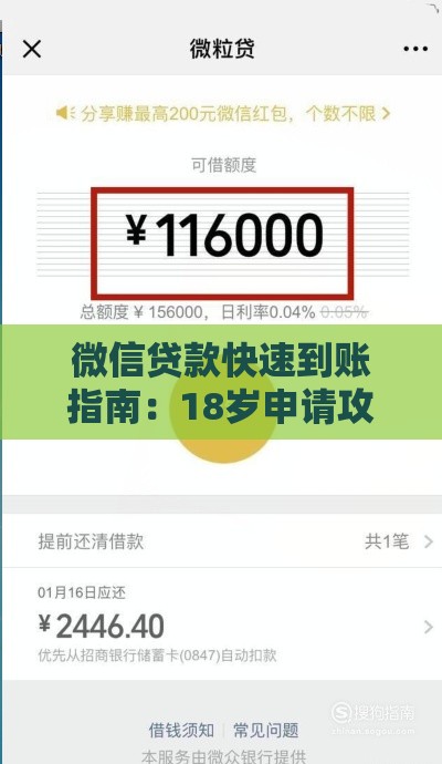 微信贷款快速到账指南：18岁申请攻略及注意事项