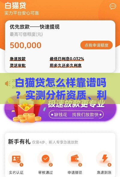 白猫贷怎么样靠谱吗？实测分析资质、利率与用户口碑