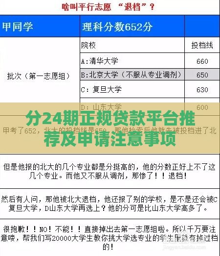 分24期正规贷款平台推荐及申请注意事项
