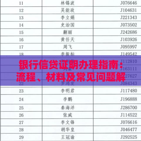 银行信贷证明办理指南：流程、材料及常见问题解析