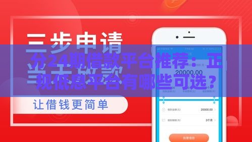 分24期借款平台推荐：正规低息平台有哪些可选？