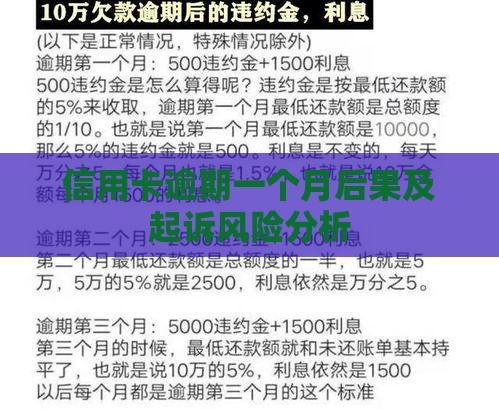 信用卡逾期一个月后果及起诉风险分析