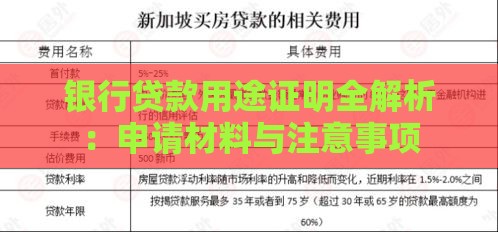 银行贷款用途证明全解析：申请材料与注意事项