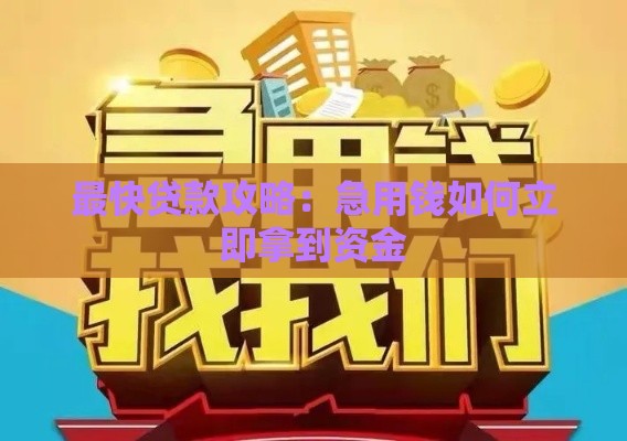 最快贷款攻略：急用钱如何立即拿到资金