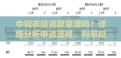 中和农信贷款靠谱吗？详细分析申请流程、利率和用户评价