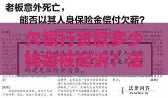 欠银行贷款多少钱会被起诉？法院立案标准及应对方法
