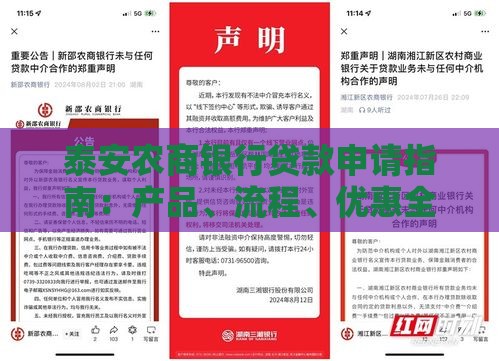 泰安农商银行贷款申请指南：产品、流程、优惠全解析