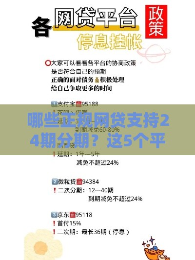 哪些正规网贷支持24期分期？这5个平台值得考虑