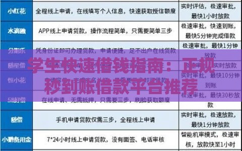 学生快速借钱指南:正规秒到账借款平台推荐 学生快速借钱指南:正规秒到账借款平台推荐