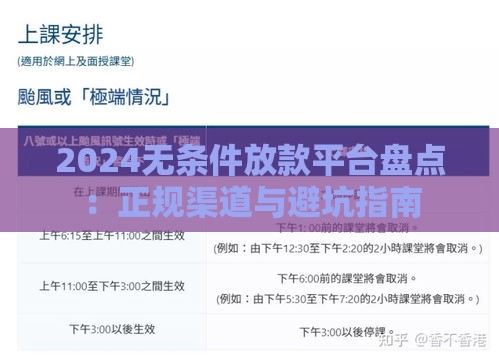 2024无条件放款平台盘点：正规渠道与避坑指南
