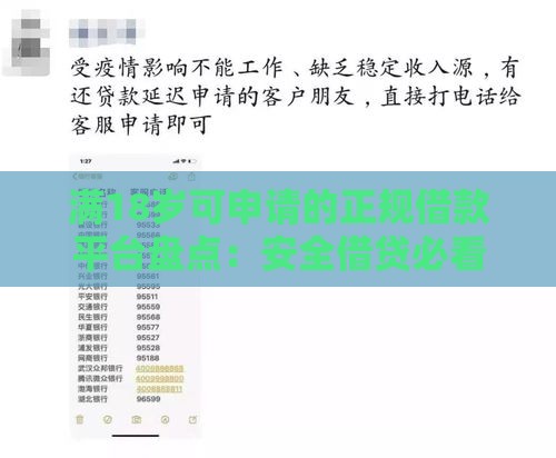 满18岁可申请的正规借款平台盘点：安全借贷必看指南