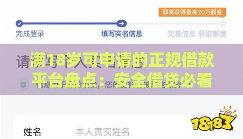 满18岁可申请的正规借款平台盘点：安全借贷必看指南