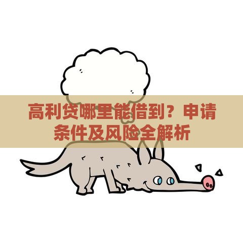 高利贷哪里能借到？申请条件及风险全解析