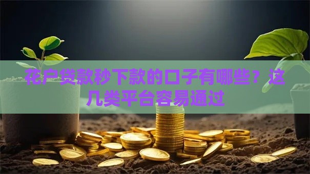 花户贷款秒下款的口子有哪些？这几类平台容易通过