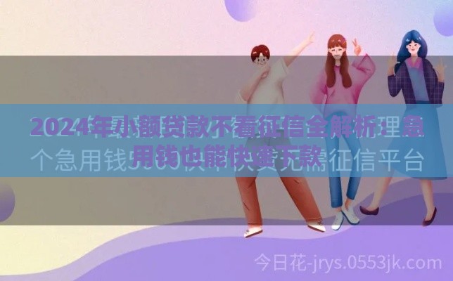 2024年小额贷款不看征信全解析：急用钱也能快速下款