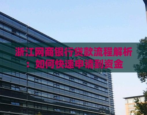 浙江网商银行贷款流程解析：如何快速申请到资金