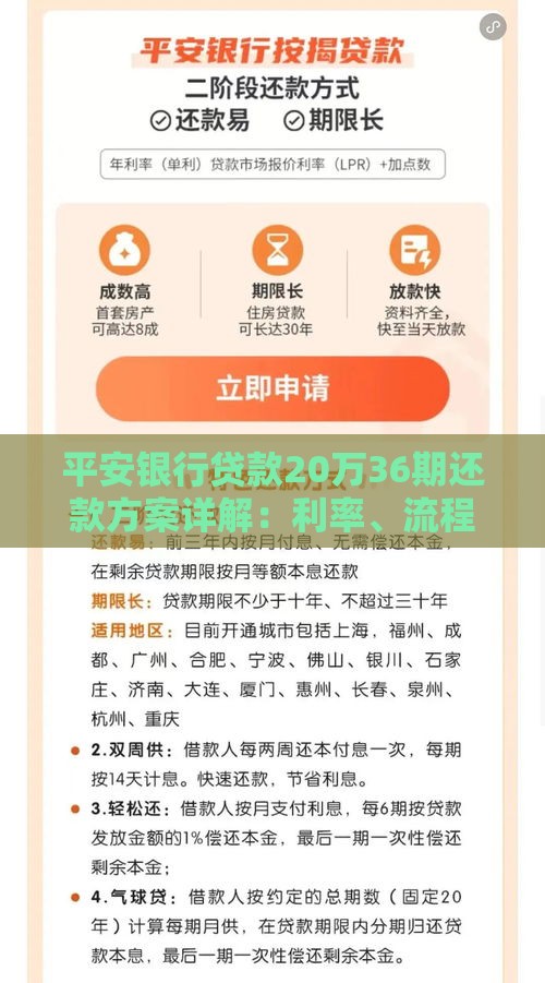 平安银行贷款20万36期还款方案详解：利率、流程及注意事项