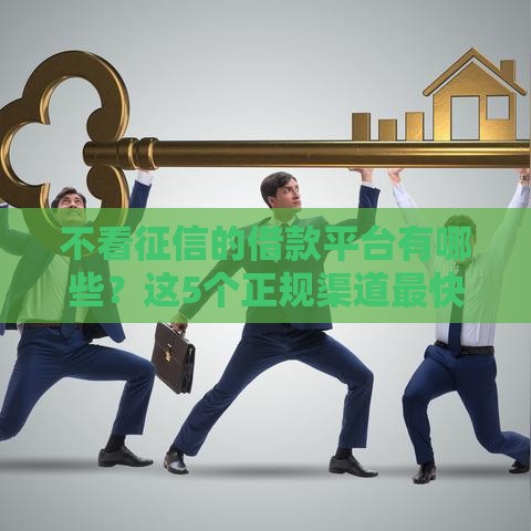 不看征信的借款平台有哪些？这5个正规渠道最快5分钟到账